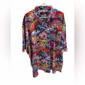 Retro Rifle “Tagged” Button Down Shirt Multi Color Size 4XL